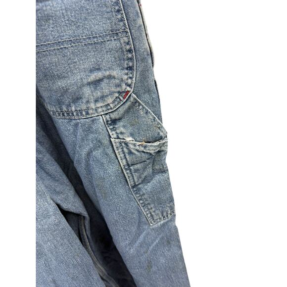 Dickies Men’s Denim Overalls Distressed Thrashed Farm Workwear Size 34X30 - Picture 8 of 12